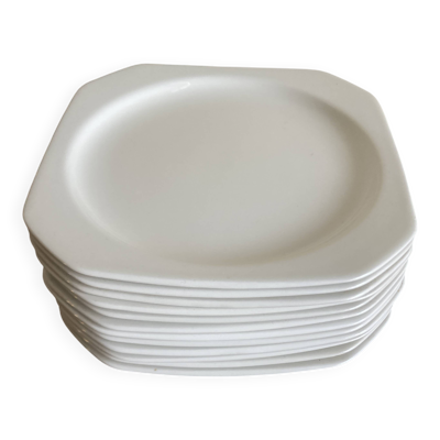 Set de 6 assiettes à dessert scandinaves octogonales 1970