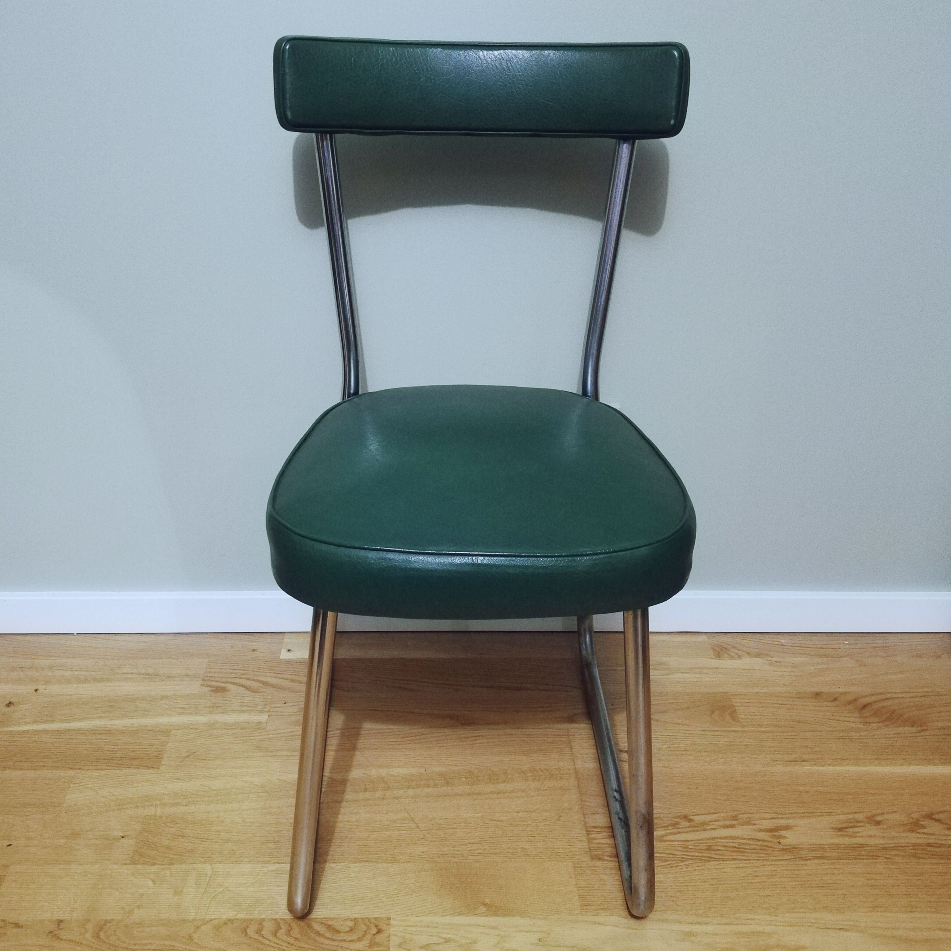 Industrial office chair called "sleigh" chair