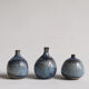 Trio de céramiques miniatures bleues Antonio Lampecco
