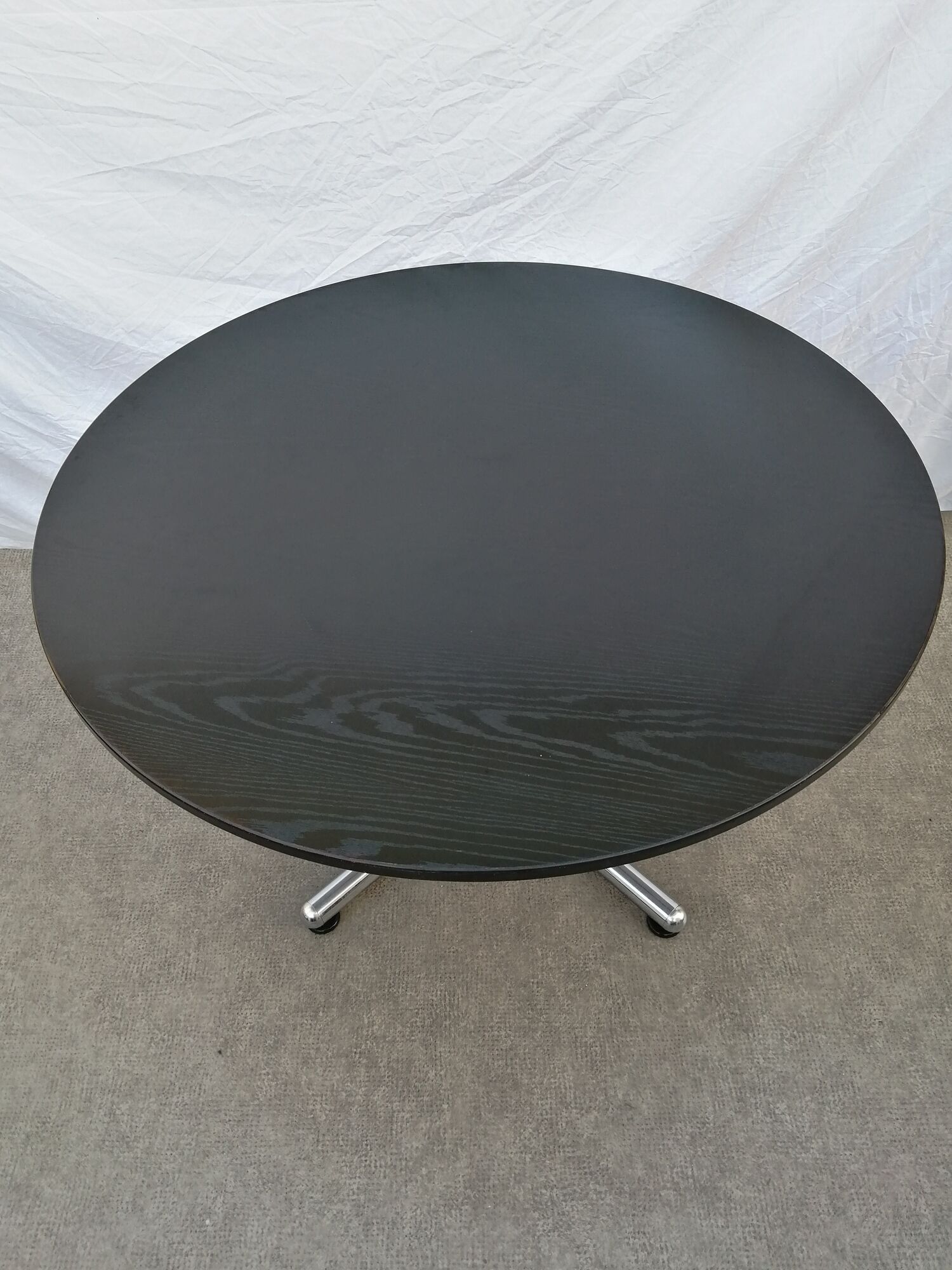 Foot table in chrome cross Souvignet design, made in France 1980