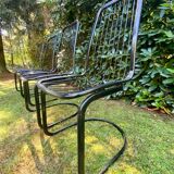 Set of four black highback dining chairs,  1970s