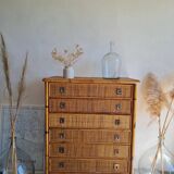 Rattan chest of drawers circa 1970, Dal Vera
