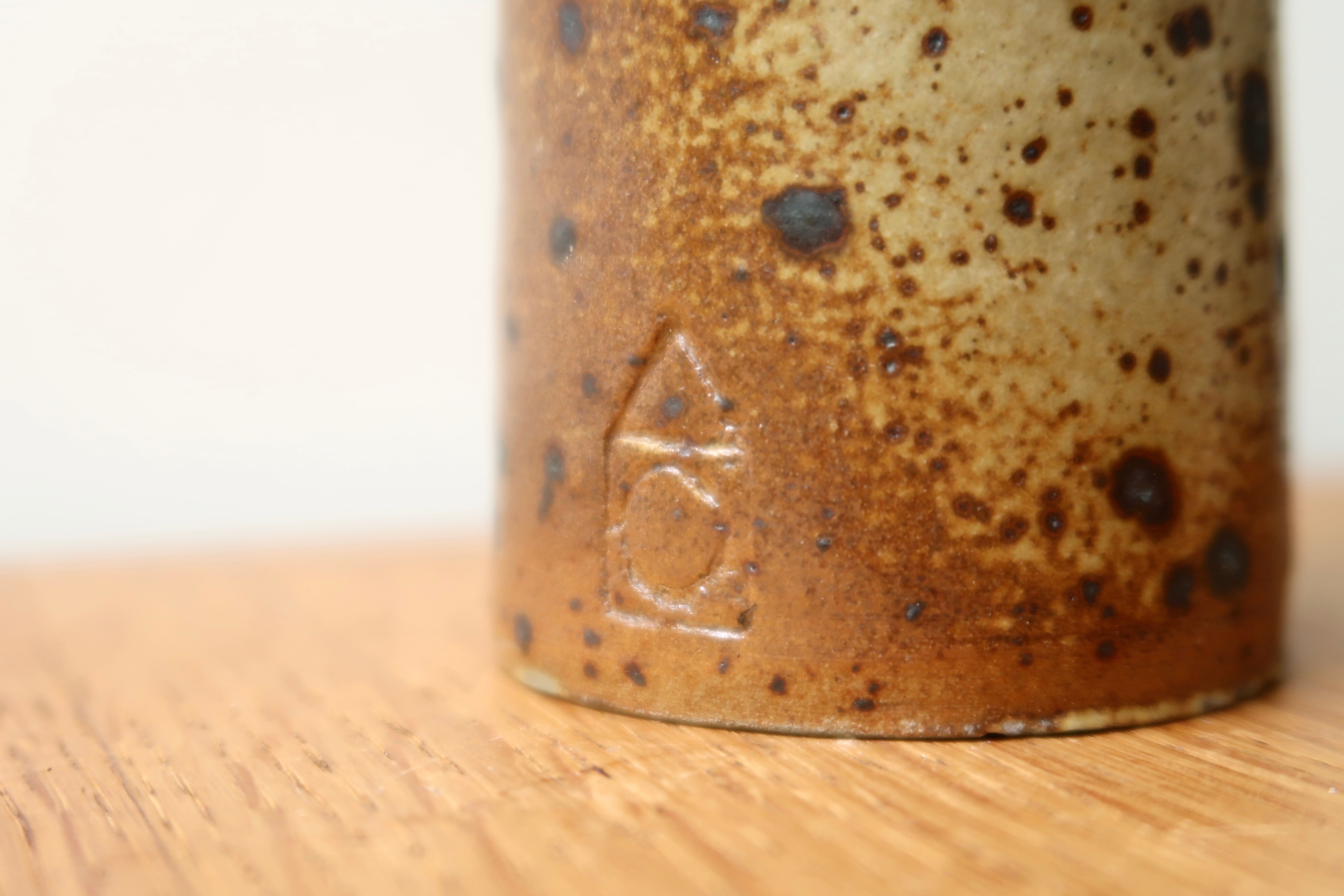 Sandstone roller vase by Charles Gaudry, 60s