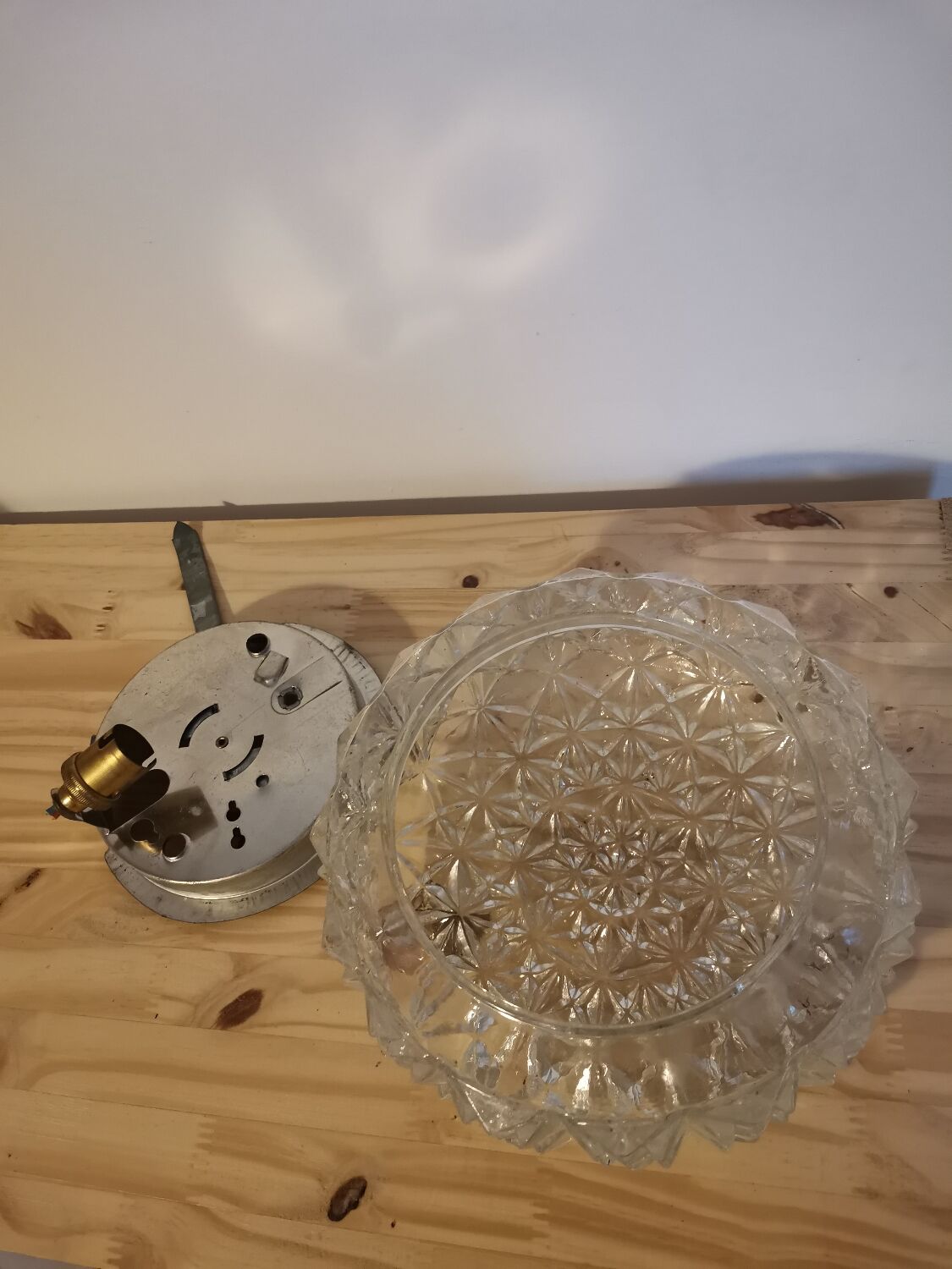 Vintage ceiling lamp molded glass