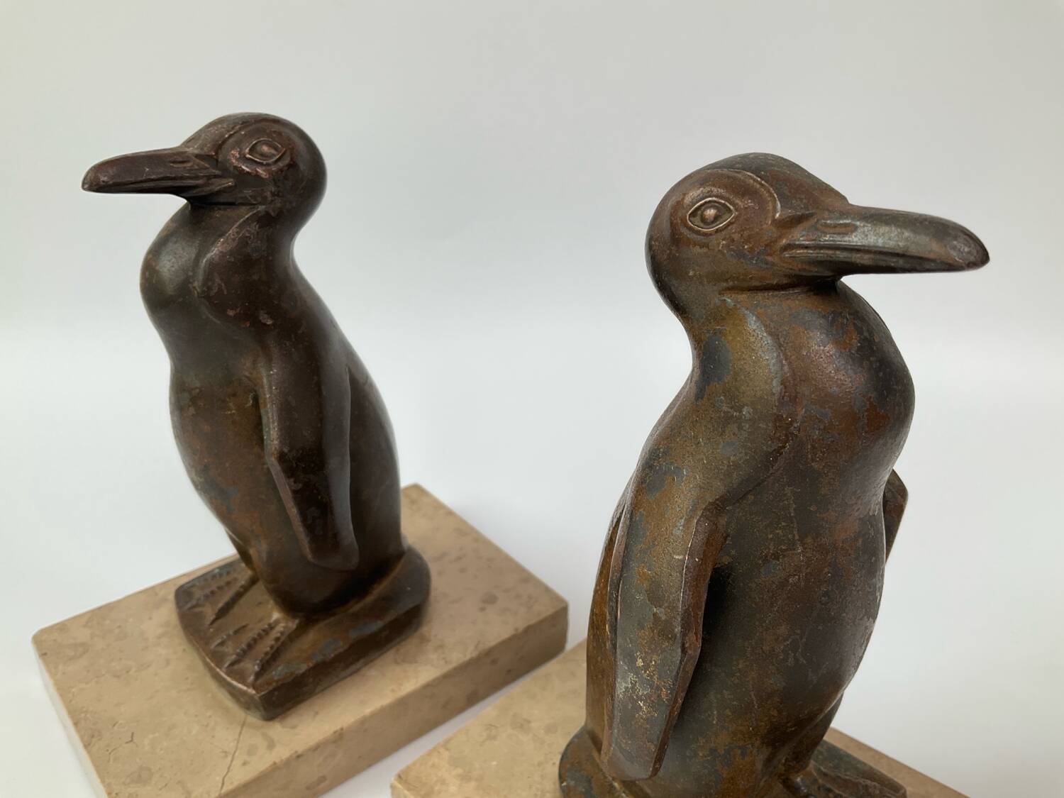 Serre-livres Art Déco pingouin