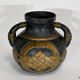 Terracotta vase anthracite and golden 1900
