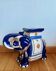 Stool or elephant plant stand in blue ceramic
