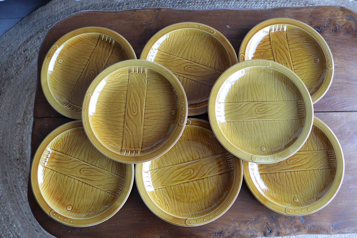 8 vintage gien flat plates