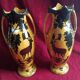 Art deco fireplace set in orchies faience (3 pieces)