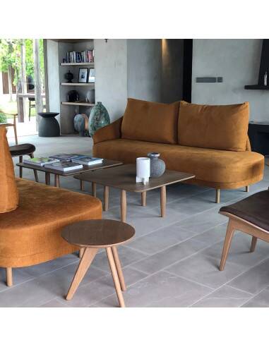 Table lamp in aluminum, oxidized, contemporary work.