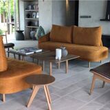 Table lamp in aluminum, oxidized, contemporary work.