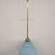Art Deco style pendant lamp in brass and blue opaline