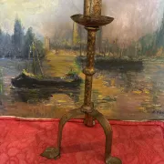 Golden wrought iron candlestick