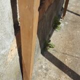 Raw wood farm table with drawer