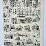 Old engraving 1898, Old dwelling 2, architecture • Original and vintage lithograph