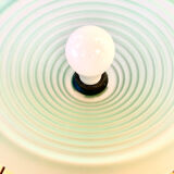 Postmodern lamp from the 80s – green opaline glass and black base, edition