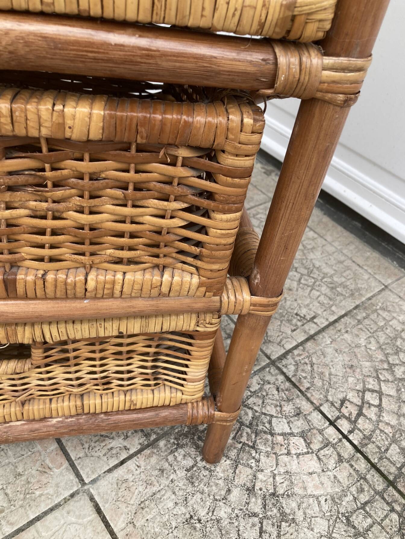 Vintage rattan chiffonier