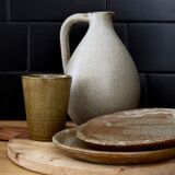 Three cups in stoneware Digoin