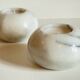 2 marble ball tealight holders from the 70s