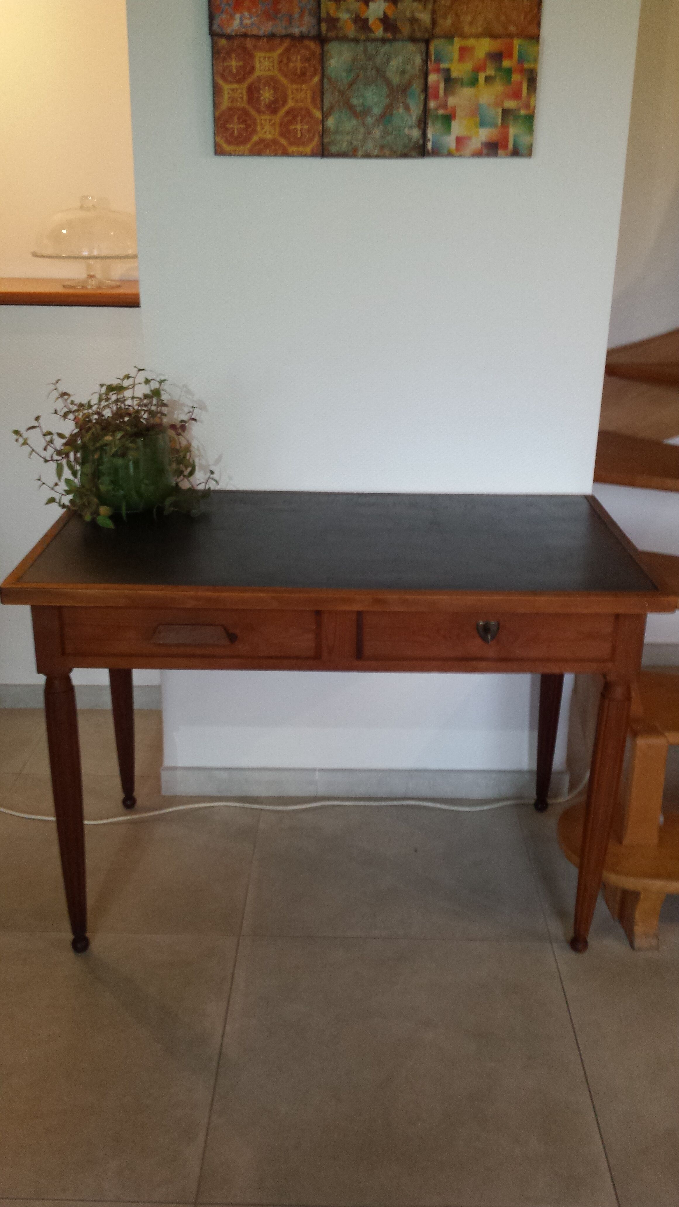 Executive office, black leather top