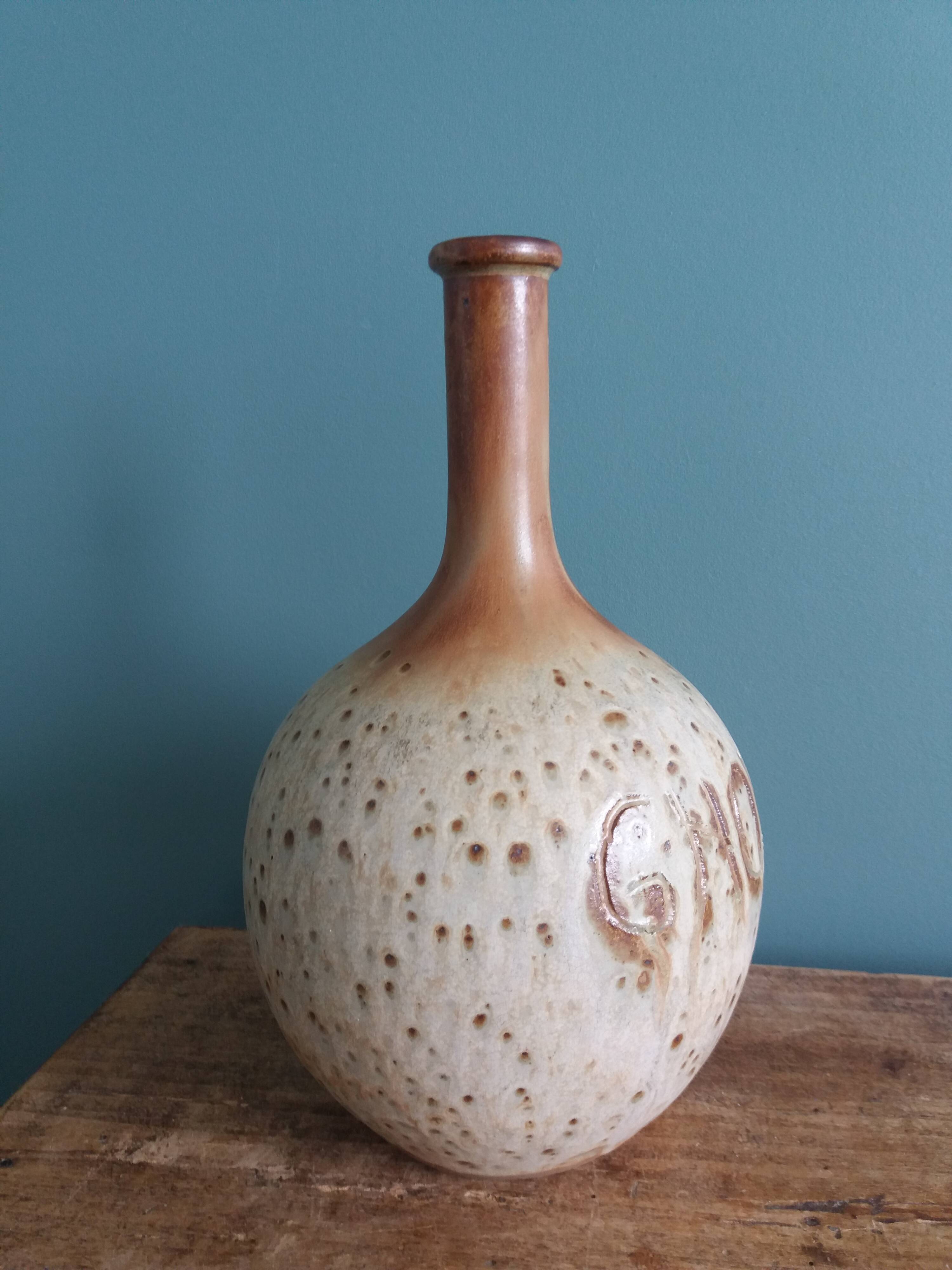 Alcohol carafe, Puisaye stoneware, Jean-Pierre Prud'homme