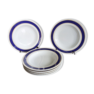 6 assiettes creuses à pâtes par Saturnia en porcelaine