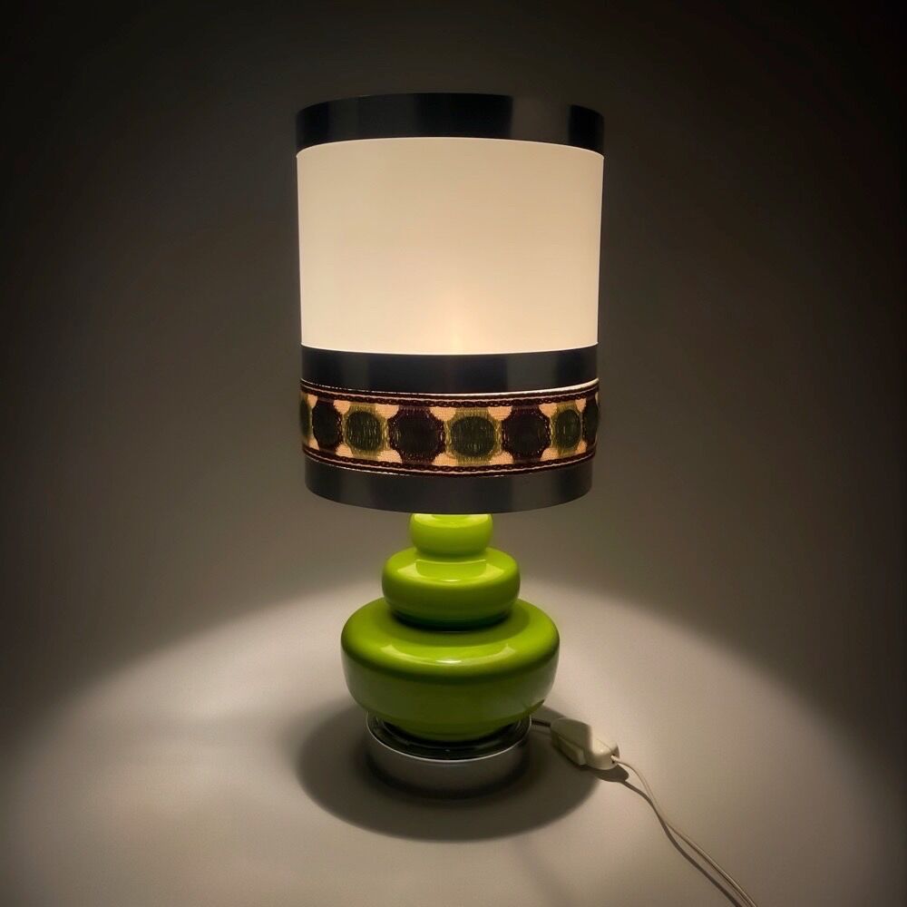 Green ceramic table lamp and fabric 70