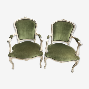 Pair of armchairs Louis XV style