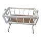 white wooden rocking cradle for baby or doll