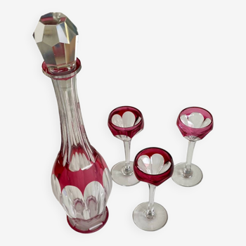 Baccarat style crystal liquor set