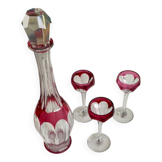 Baccarat style crystal liquor set