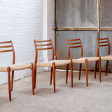 4x Niels O. Møller chair Model 78 in Teak