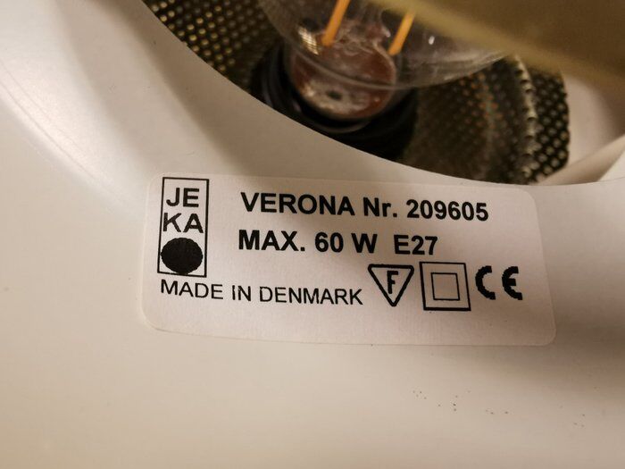 Scandinavian vintage pendant lamp by Jeka Metaltryk