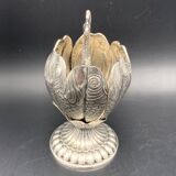 Fleuron - Christofle - Vintage caviar spoon display "Flower of Poseidon" in silver metal