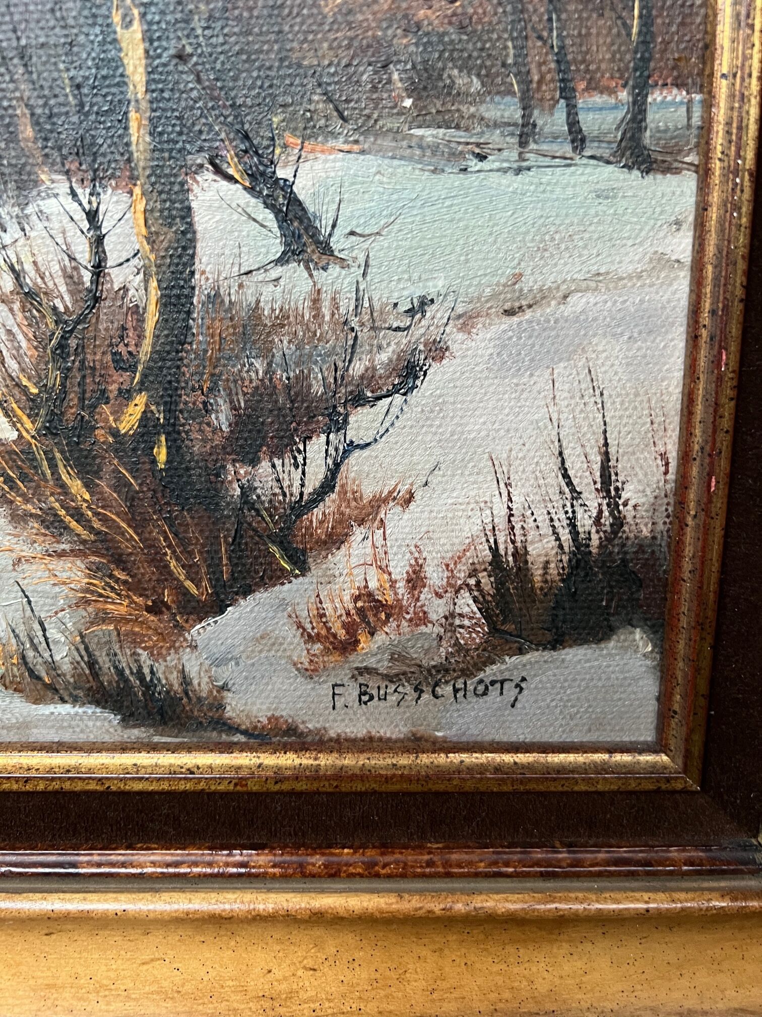 Tableau paysage d'hiver