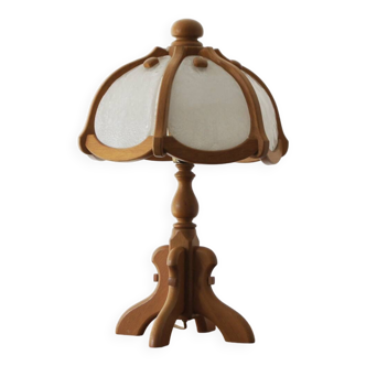 Wood and glass table lamp by Asmuth Leuchten