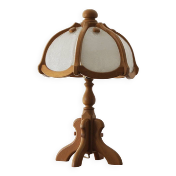 Wood and glass table lamp by Asmuth Leuchten