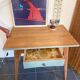 Modernized Vintage Desk – Light Wood & Sage Green