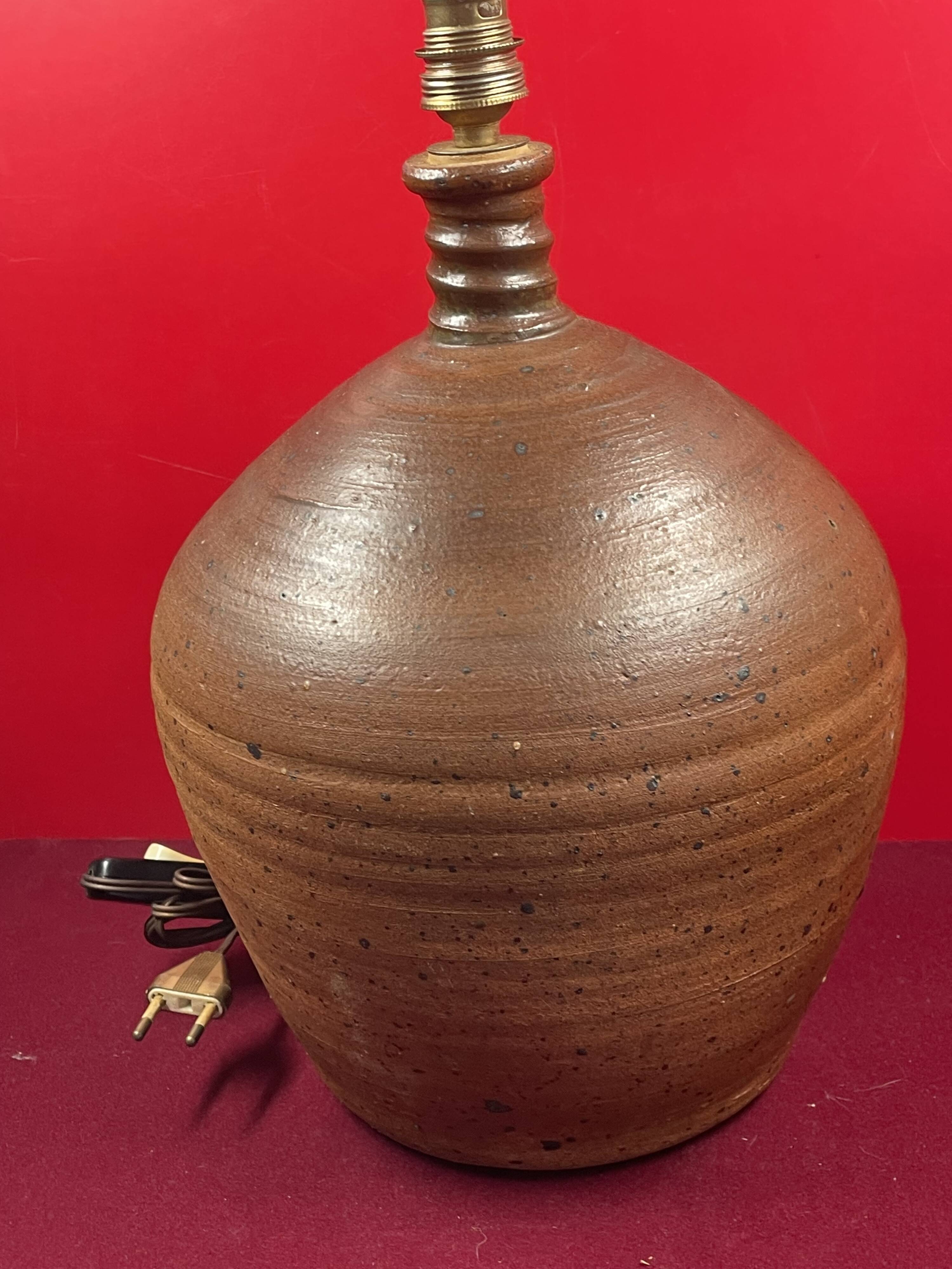Pied de lampe en grès, H 35 cm haut de douille