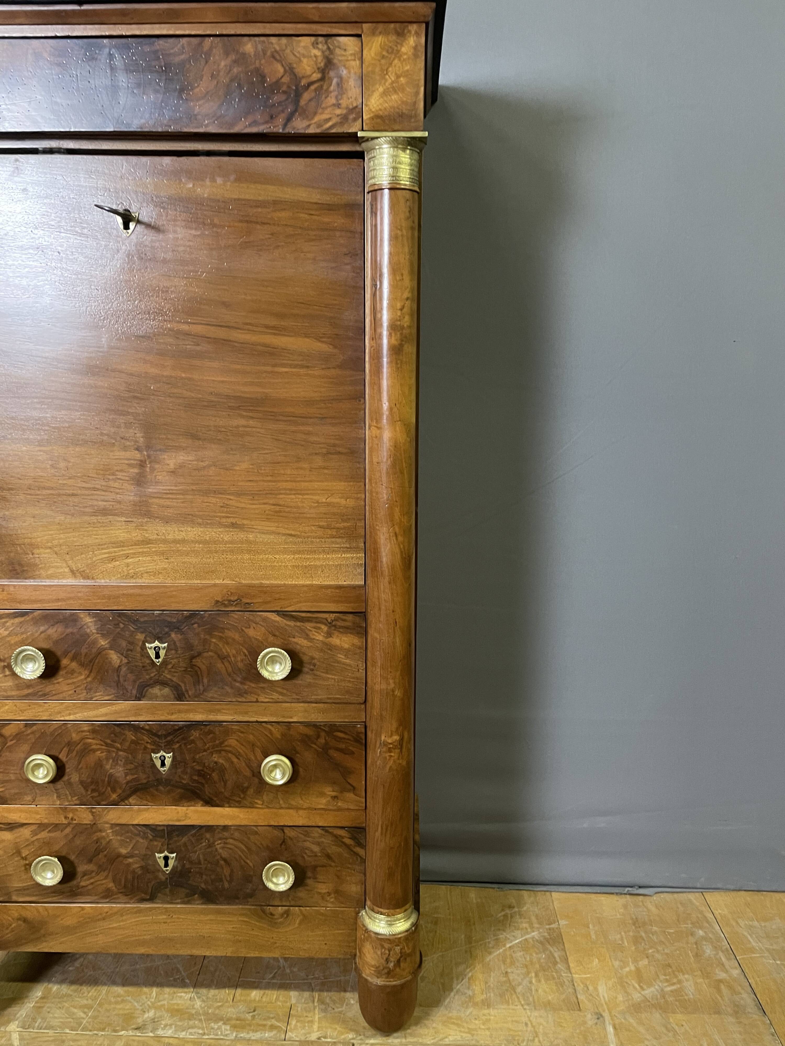 Empire period walnut secretary