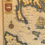 Carte marine océan atlantique vintage, encadrée
