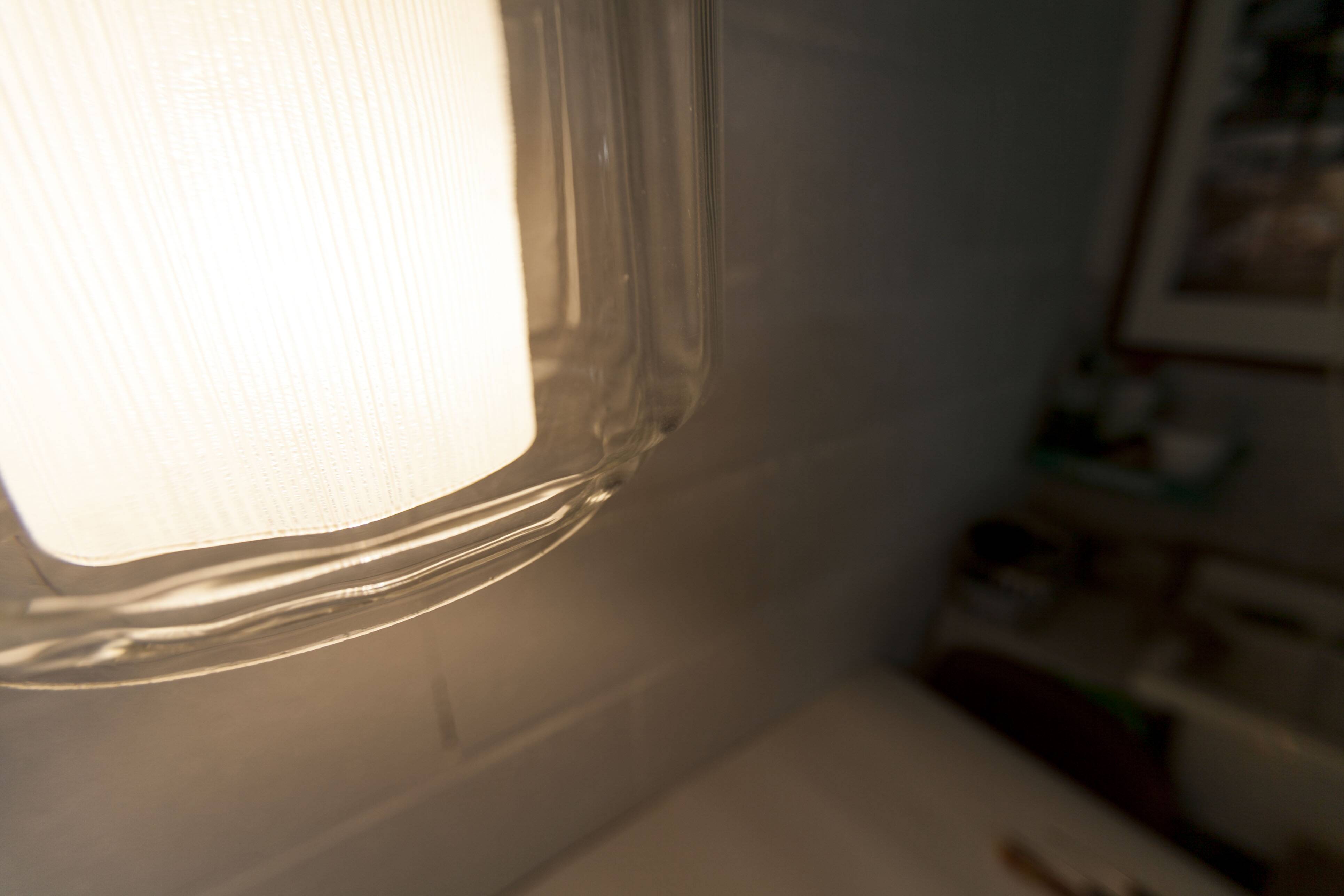 Chandelier 1930 double Opaline blown glass brass and copper