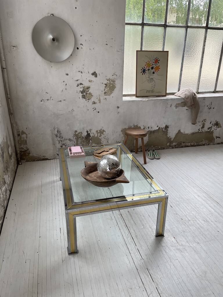 Romeo Rega chrome brass coffee table