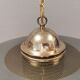Original Belid T 391 pendant light in gold-coloured metal and smoked glass