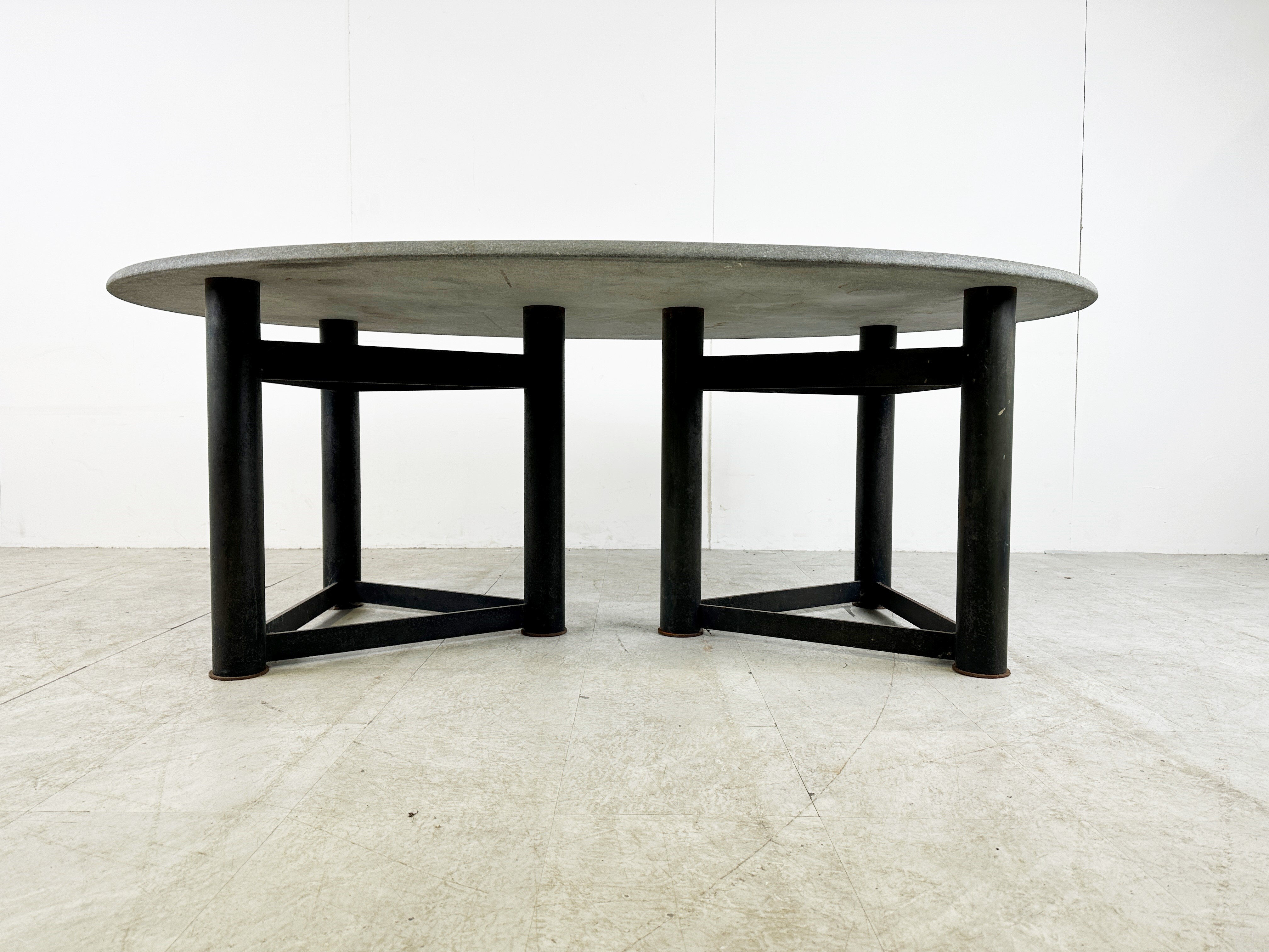 Oval dining table in the manner of Jan Vlug, 1970s