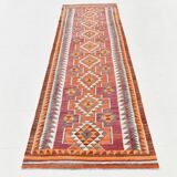 Vintage Burgundy Persian Kilim Runner Rug,, 98x235Cm
