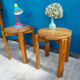 Pair of 70s pine stools