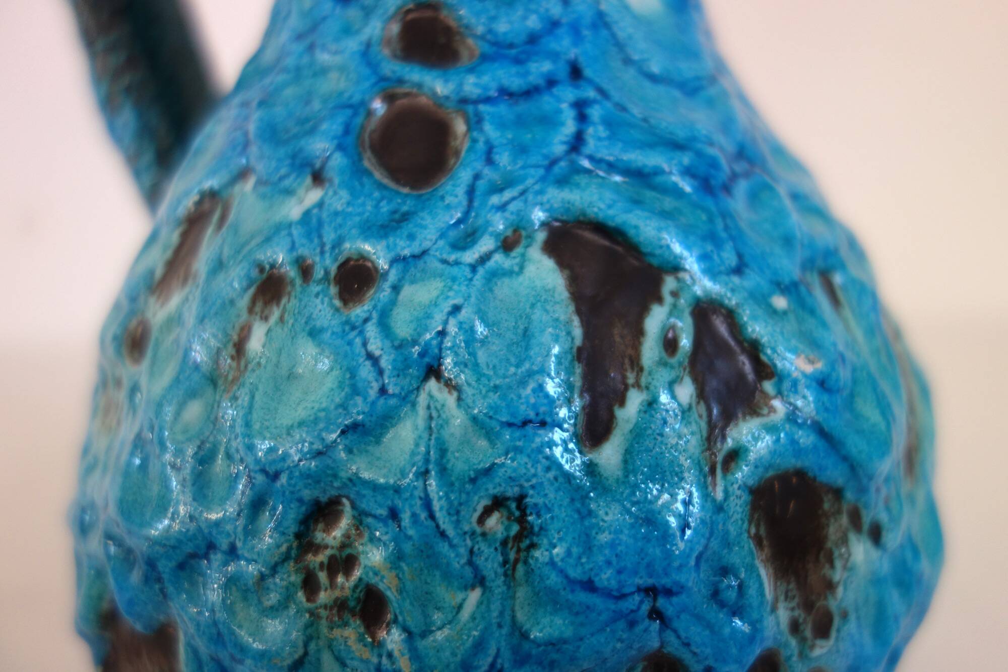 Fat lava vase by Charles Cart in turquoise blue 1960