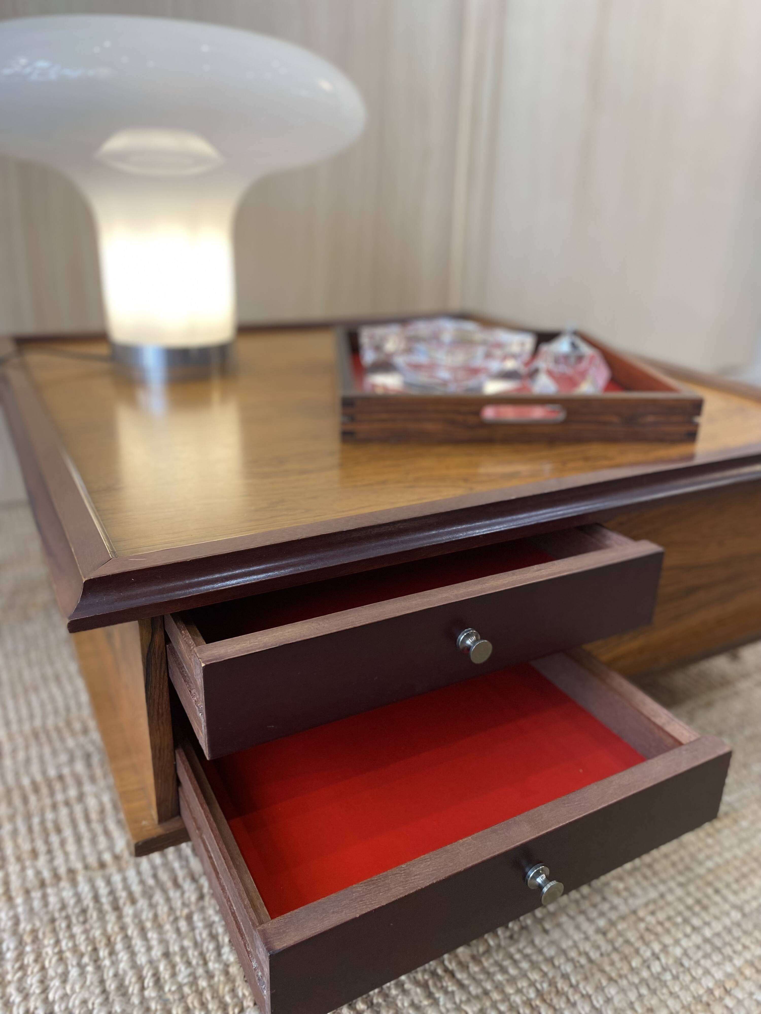 Italian coffee table in rosewood - 1960 - Saporiti