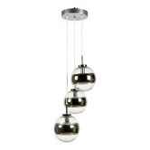 Suspension Cascade Space Age 3 Globes Chrome Années 70 - Peill Putzler